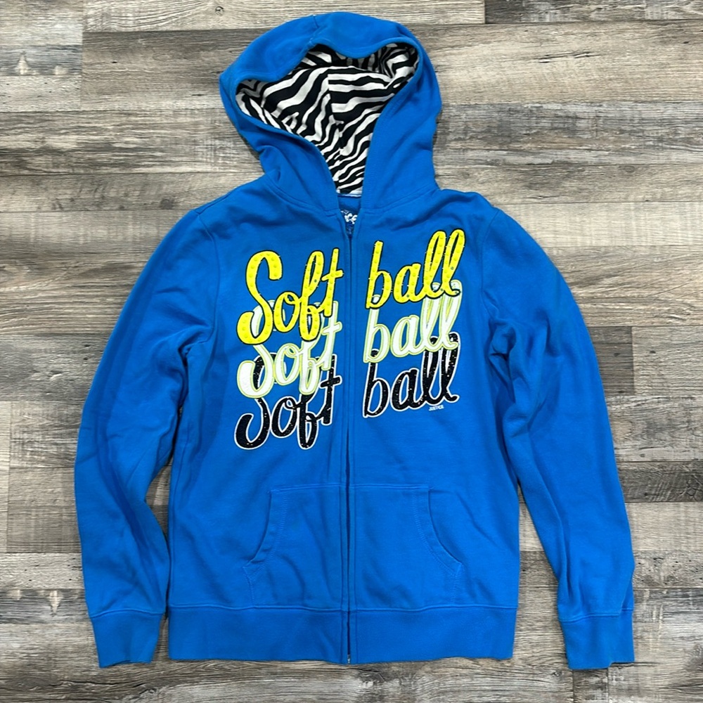 Justice Softball Zip-Up Sweatshirt